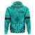 Personalised Polynesian Father's Day Gift For Dad Hoodie Super Father In The World - Turquoise Polynesian Pattern - Wonder Print Shop