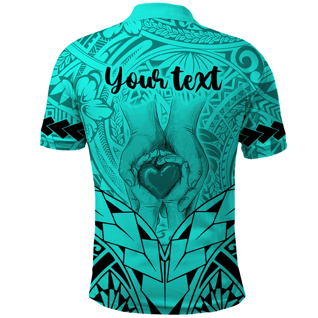 Custom Polynesian Fathers Day Gift For Dad Polo Shirt Super Father In The World Turquoise Polynesian Pattern - Wonder Print Shop