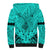 Personalised Polynesian Father's Day Gift For Dad Sherpa Hoodie Super Father In The World - Turquoise Polynesian Pattern - Wonder Print Shop