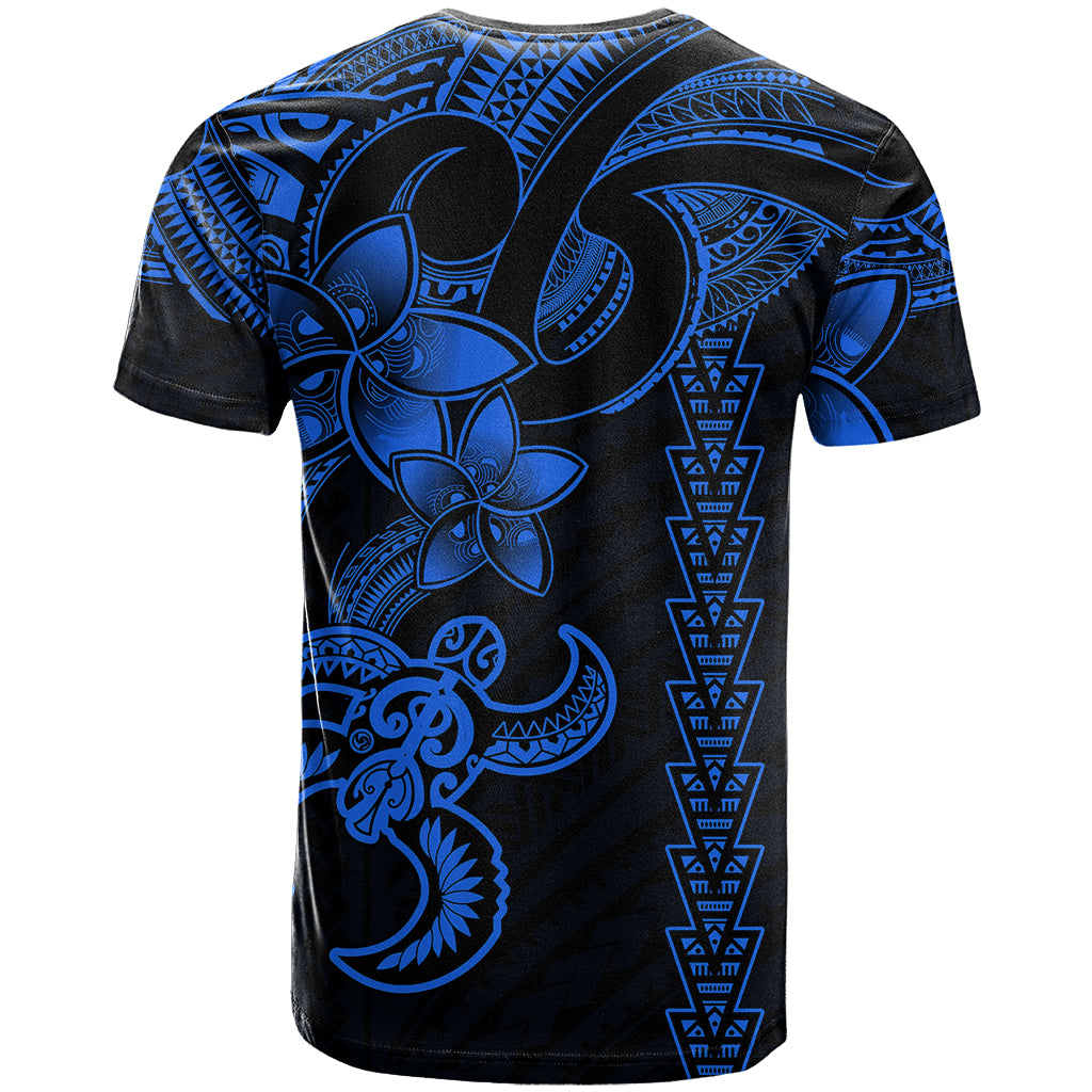 Hawaiian Tribal T Shirt Polynesian Kakau Turtle - Blue - Wonder Print Shop