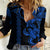 Hawaiian Tribal Women Casual Shirt Polynesian Kakau Turtle - Blue - Wonder Print Shop