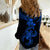 Hawaiian Tribal Women Casual Shirt Polynesian Kakau Turtle - Blue - Wonder Print Shop