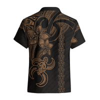 Hawaiian Tribal Hawaiian Shirt Polynesian Kakau Turtle - Gold - Wonder Print Shop