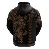 Hawaiian Tribal Hoodie Polynesian Kakau Turtle - Gold - Wonder Print Shop