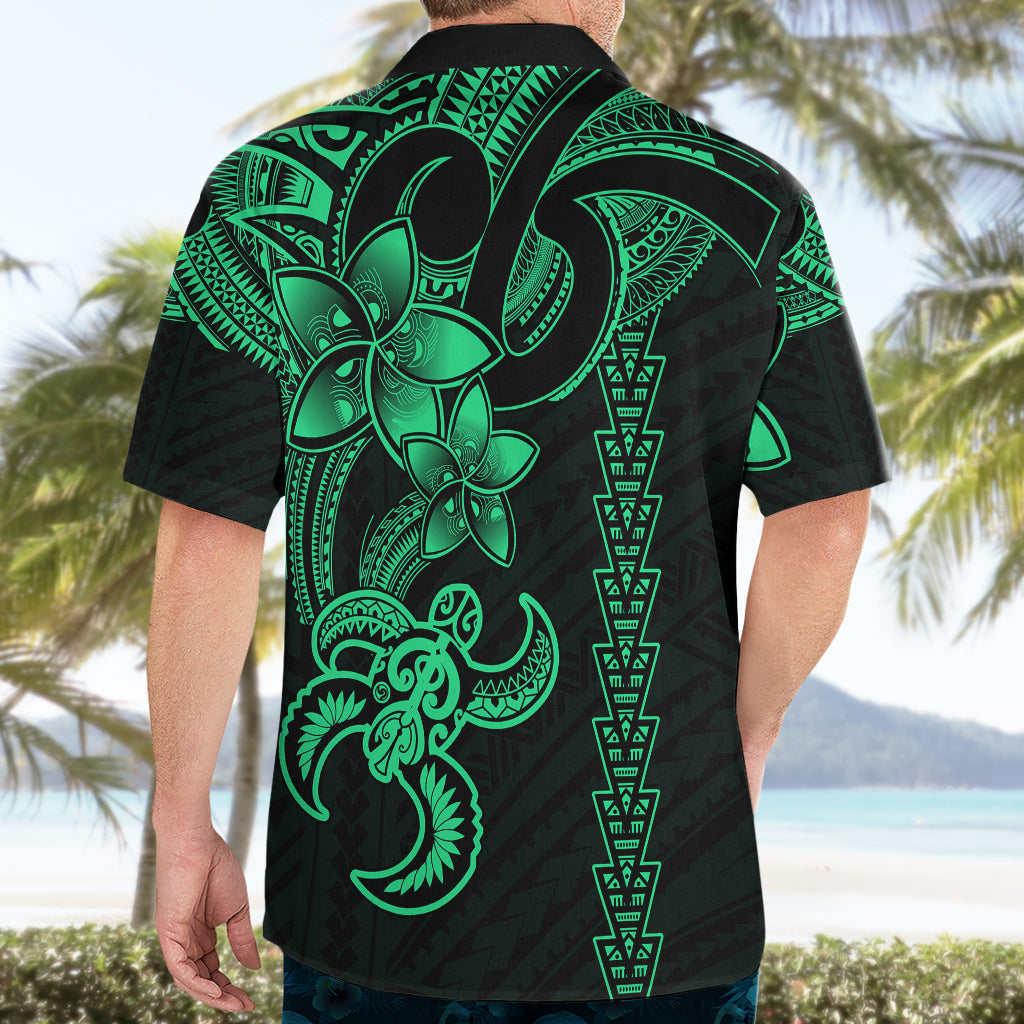 Hawaiian Tribal Hawaiian Shirt Polynesian Kakau Turtle - Green - Wonder Print Shop
