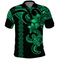 Hawaiian Tribal Polo Shirt Polynesian Kakau Turtle - Green - Wonder Print Shop