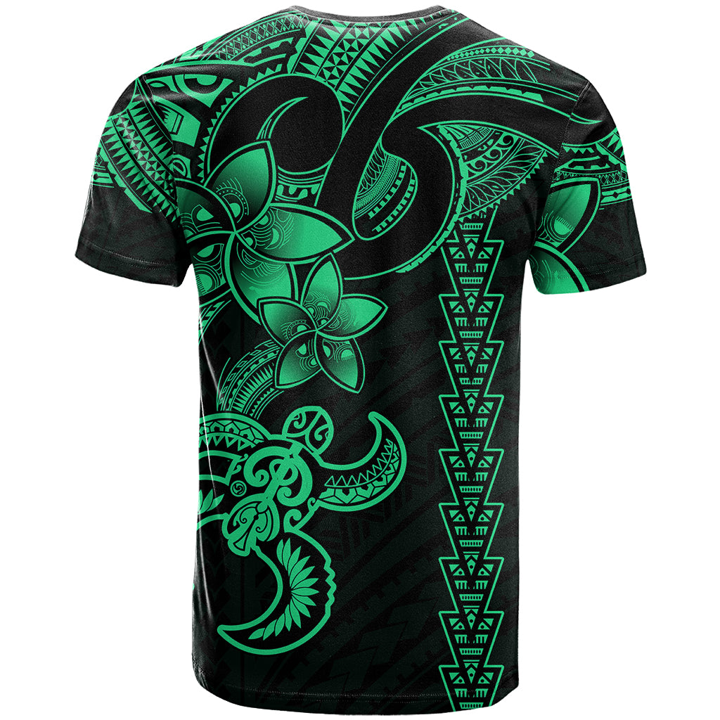 Hawaiian Tribal T Shirt Polynesian Kakau Turtle - Green - Wonder Print Shop