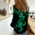 Hawaiian Tribal Women Casual Shirt Polynesian Kakau Turtle - Green - Wonder Print Shop