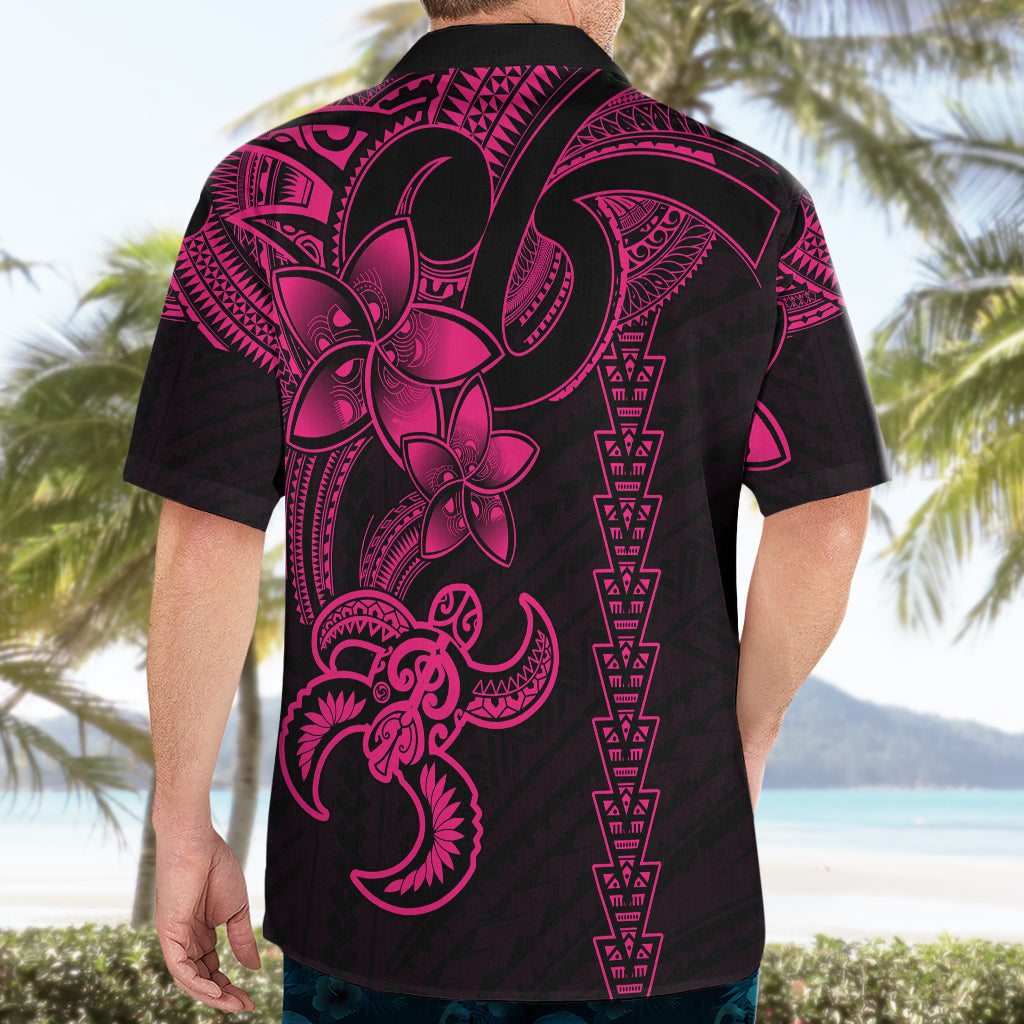 Hawaiian Tribal Hawaiian Shirt Polynesian Kakau Turtle - Pink - Wonder Print Shop