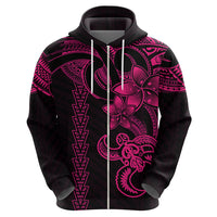 Hawaiian Tribal Hoodie Polynesian Kakau Turtle - Pink - Wonder Print Shop