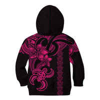 Hawaiian Tribal Kid Hoodie Polynesian Kakau Turtle - Pink - Wonder Print Shop