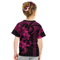 Hawaiian Tribal Kid T Shirt Polynesian Kakau Turtle - Pink - Wonder Print Shop