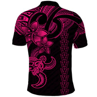 Hawaiian Tribal Polo Shirt Polynesian Kakau Turtle - Pink - Wonder Print Shop