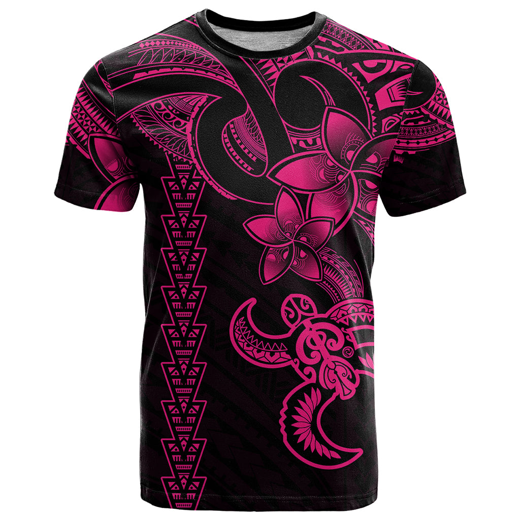 Hawaiian Tribal T Shirt Polynesian Kakau Turtle - Pink - Wonder Print Shop