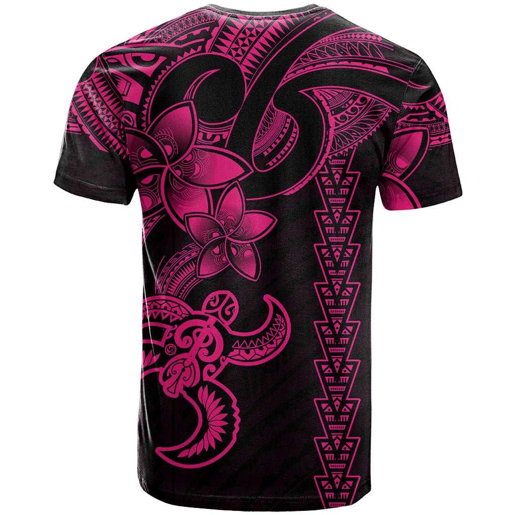 Hawaiian Tribal T Shirt Polynesian Kakau Turtle - Pink - Wonder Print Shop