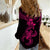 Hawaiian Tribal Women Casual Shirt Polynesian Kakau Turtle - Pink - Wonder Print Shop