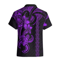 Hawaiian Tribal Hawaiian Shirt Polynesian Kakau Turtle - Purple - Wonder Print Shop