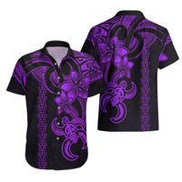 Hawaiian Tribal Hawaiian Shirt Polynesian Kakau Turtle - Purple - Wonder Print Shop