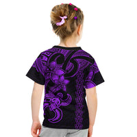 Hawaiian Tribal Kid T Shirt Polynesian Kakau Turtle - Purple - Wonder Print Shop