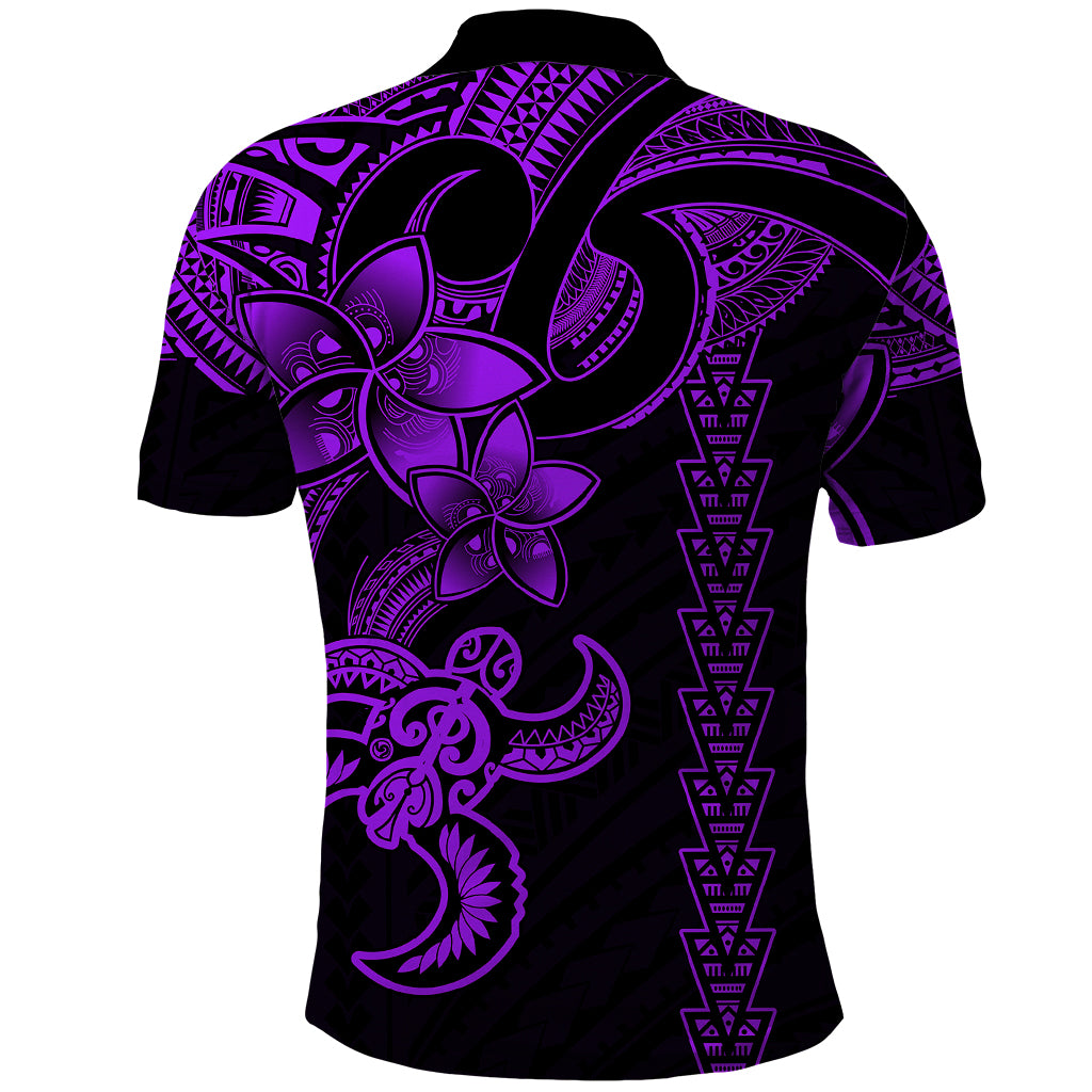 Hawaiian Tribal Polo Shirt Polynesian Kakau Turtle - Purple - Wonder Print Shop