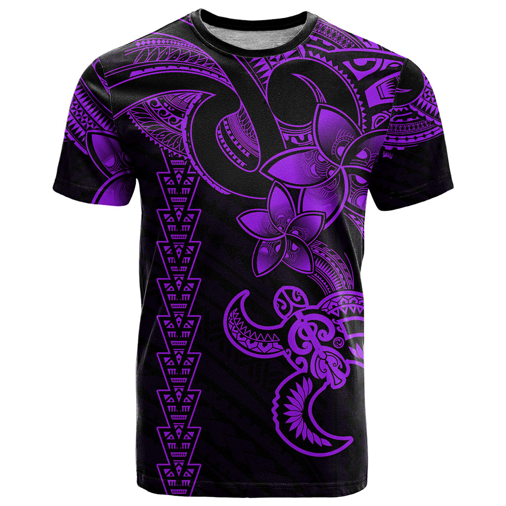 Hawaiian Tribal T Shirt Polynesian Kakau Turtle - Purple - Wonder Print Shop