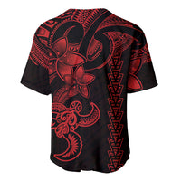 Hawaiian Tribal Baseball Jersey Polynesian Kakau Turtle - Red LT9 - Wonder Print Shop