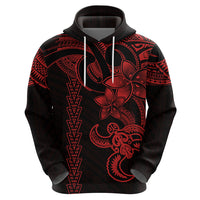 Hawaiian Tribal Hoodie Polynesian Kakau Turtle - Red - Wonder Print Shop