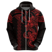 Hawaiian Tribal Hoodie Polynesian Kakau Turtle - Red - Wonder Print Shop
