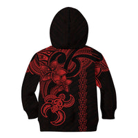 Hawaiian Tribal Kid Hoodie Polynesian Kakau Turtle - Red - Wonder Print Shop