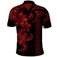 Hawaiian Tribal Polo Shirt Polynesian Kakau Turtle - Red - Wonder Print Shop