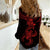 Hawaiian Tribal Women Casual Shirt Polynesian Kakau Turtle - Red - Wonder Print Shop