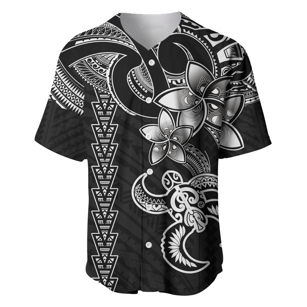 Hawaiian Tribal Baseball Jersey Polynesian Kakau Turtle - White LT9 - Wonder Print Shop