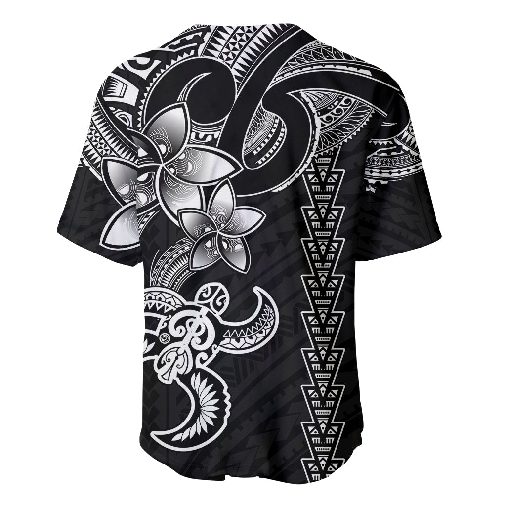 Hawaiian Tribal Baseball Jersey Polynesian Kakau Turtle - White LT9 - Wonder Print Shop