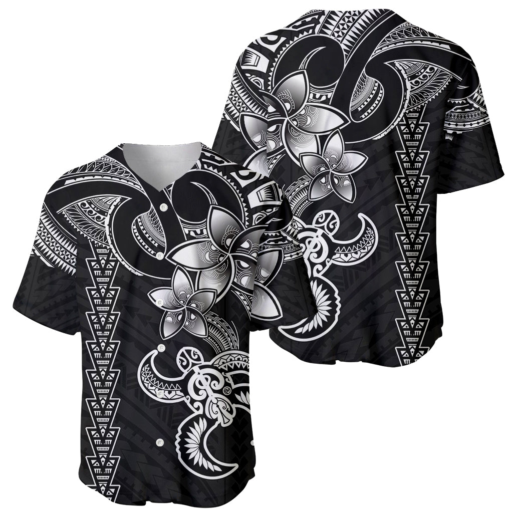 Hawaiian Tribal Baseball Jersey Polynesian Kakau Turtle - White LT9 - Wonder Print Shop