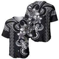 Hawaiian Tribal Baseball Jersey Polynesian Kakau Turtle - White LT9 - Wonder Print Shop