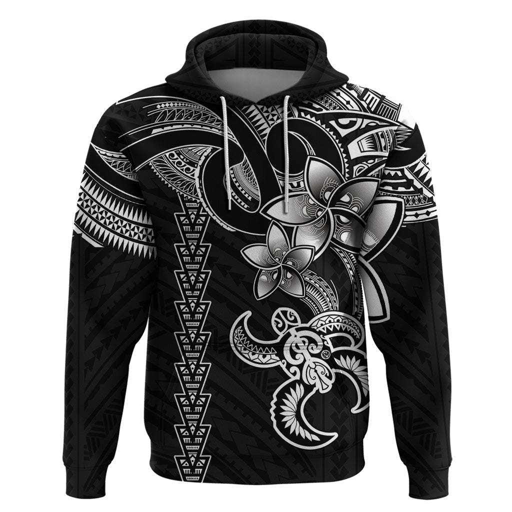 Hawaiian Tribal Hoodie Polynesian Kakau Turtle - White - Wonder Print Shop
