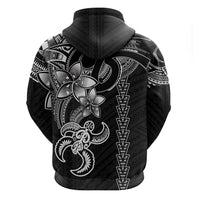 Hawaiian Tribal Hoodie Polynesian Kakau Turtle - White - Wonder Print Shop