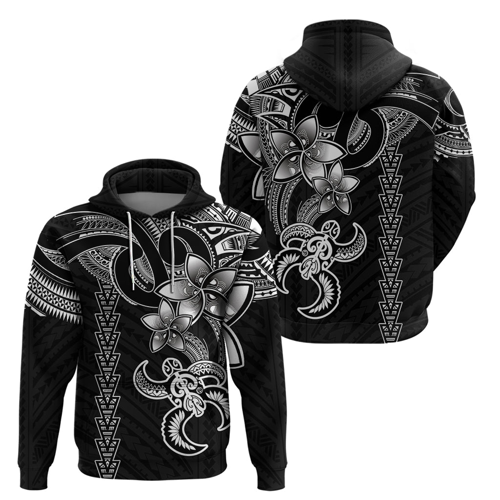 Hawaiian Tribal Hoodie Polynesian Kakau Turtle - White - Wonder Print Shop