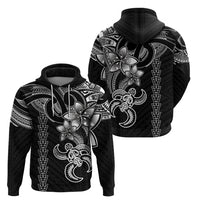 Hawaiian Tribal Hoodie Polynesian Kakau Turtle - White - Wonder Print Shop