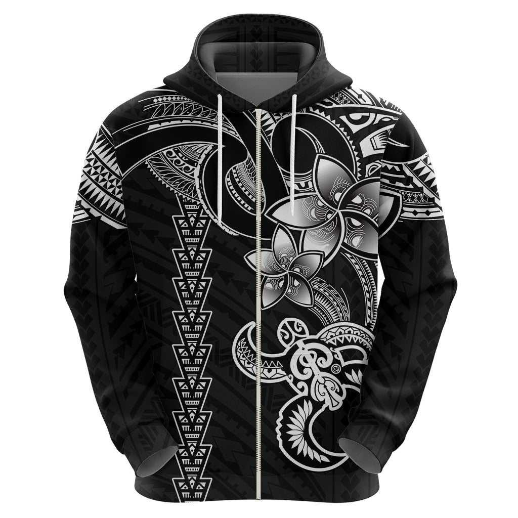 Hawaiian Tribal Hoodie Polynesian Kakau Turtle - White - Wonder Print Shop