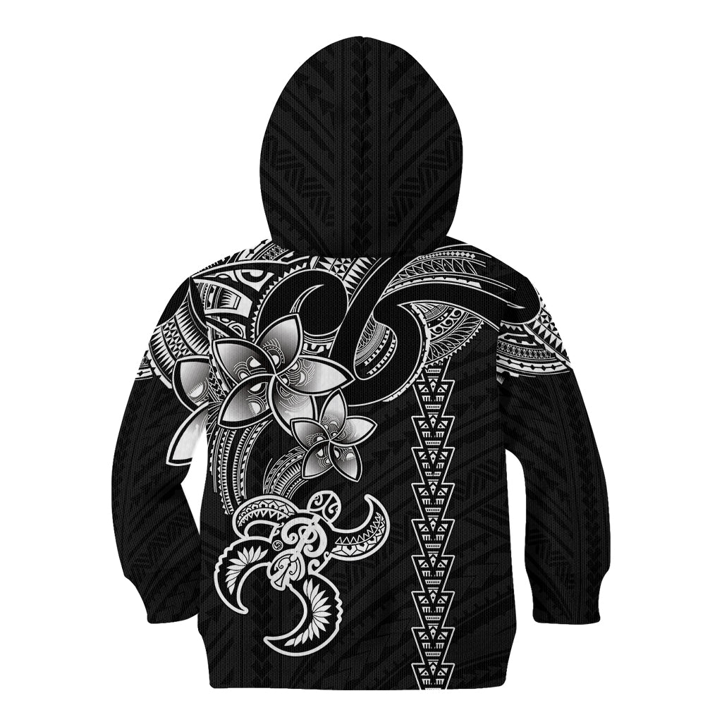 Hawaiian Tribal Kid Hoodie Polynesian Kakau Turtle - White - Wonder Print Shop