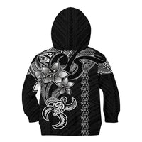 Hawaiian Tribal Kid Hoodie Polynesian Kakau Turtle - White - Wonder Print Shop
