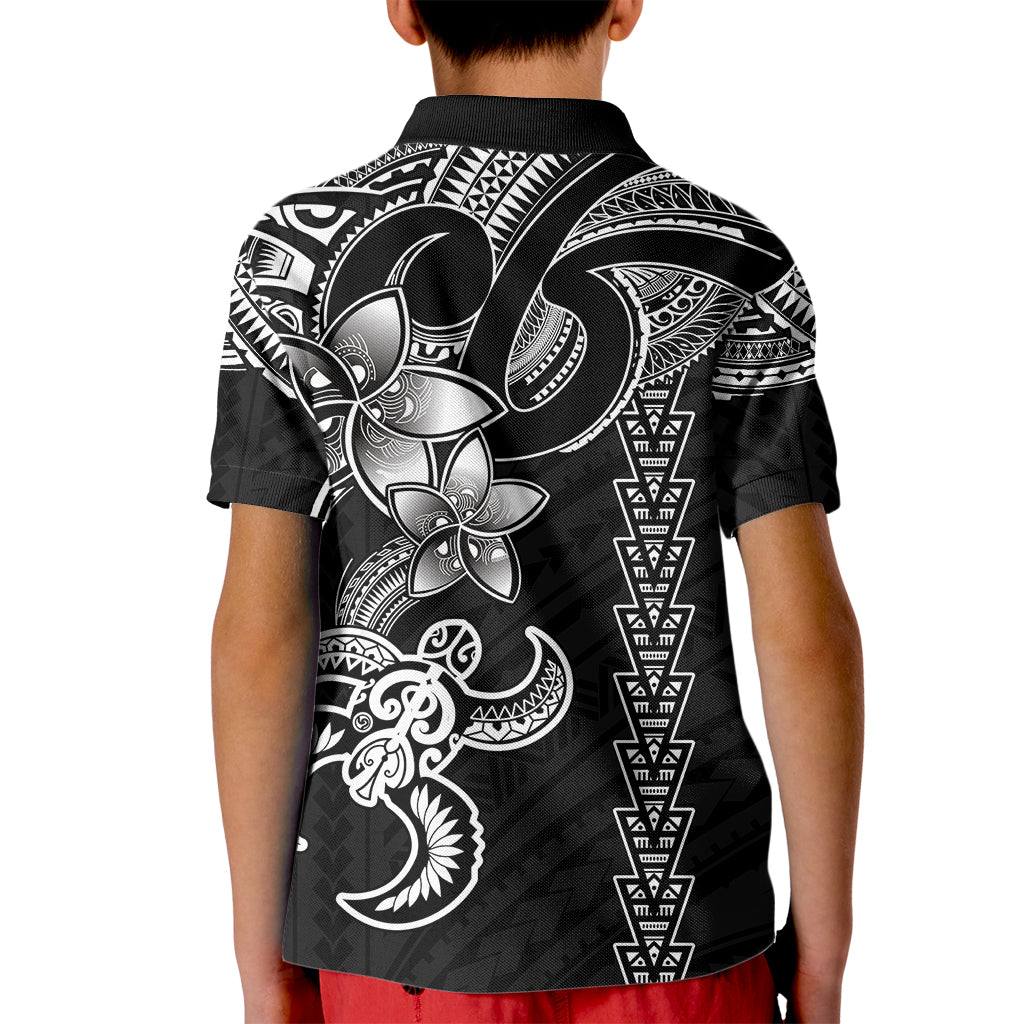 Hawaiian Tribal Kid Polo Shirt Polynesian Kakau Turtle - White - Wonder Print Shop