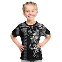 Hawaiian Tribal Kid T Shirt Polynesian Kakau Turtle - White - Wonder Print Shop