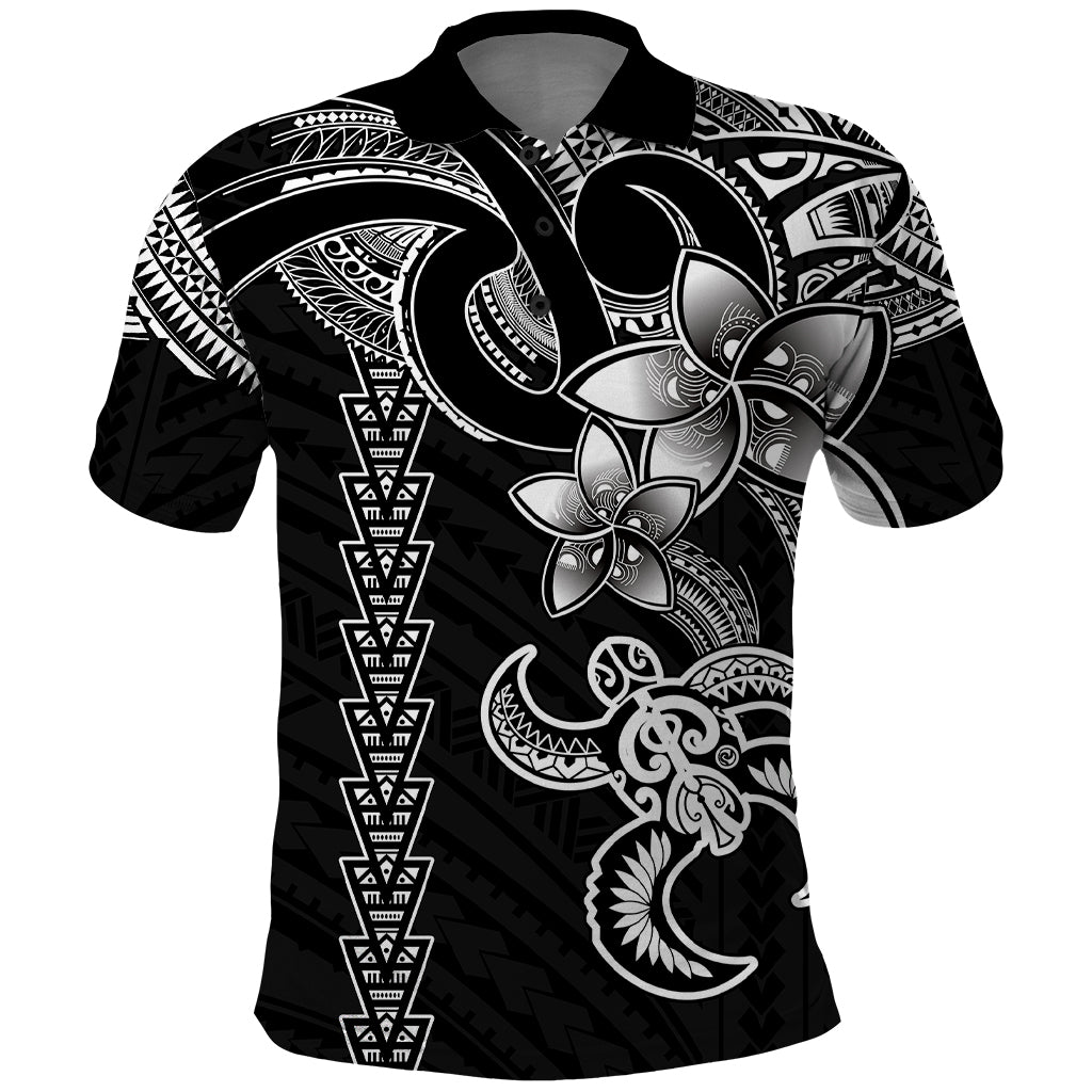 Hawaiian Tribal Polo Shirt Polynesian Kakau Turtle - White - Wonder Print Shop