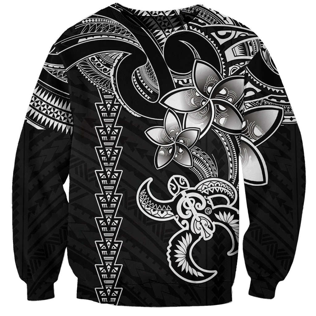 Hawaiian Tribal Sweatshirt Polynesian Kakau Turtle - White - Wonder Print Shop