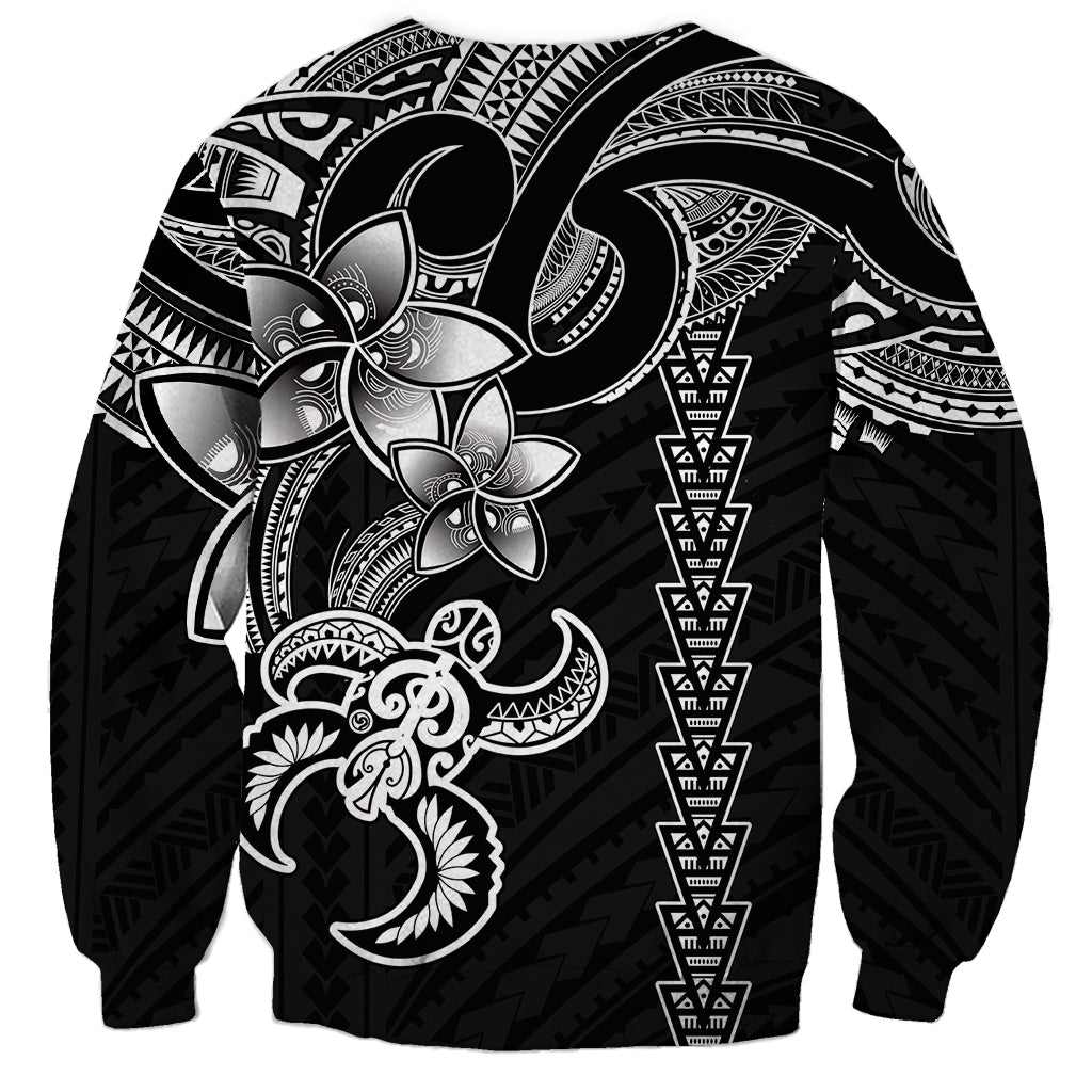Hawaiian Tribal Sweatshirt Polynesian Kakau Turtle - White - Wonder Print Shop