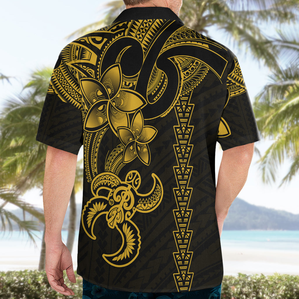 Hawaiian Tribal Hawaiian Shirt Polynesian Kakau Turtle - Yellow - Wonder Print Shop