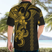 Hawaiian Tribal Hawaiian Shirt Polynesian Kakau Turtle - Yellow - Wonder Print Shop