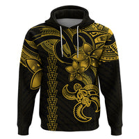Hawaiian Tribal Hoodie Polynesian Kakau Turtle - Yellow - Wonder Print Shop